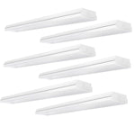 AntLux 4 Foot LED Garage Shop Lights 40W LED Wraparound Light Fixture, 40W 4400LM, 4000K Neutral White, 4ft Integrated Linear Strip Flush Mount Office Ceiling Lighting, 48 Inch LED Wrap Light, 6 Pack