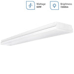 AntLux 60W LED Office Lights Ceiling 4FT LED Wraparound Light,7200 Lumens, 4000K Neutral White, 4 Foot LED Light Fixture Flush Mount Wrap Shop Light for Garage Workshop, Fluorescent Light Replacement