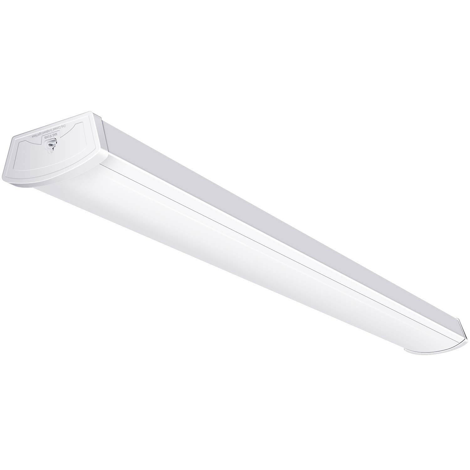 AntLux Linkable 4 Foot LED Wraparound Shop Light 40W Flush Mount Garage Lights, 4400 Lumens, 4000K, 4ft LED Wrap Around Light, 4ft Linear Puff Ceiling Lighting Fixture, Fluorescent Tube Replacement