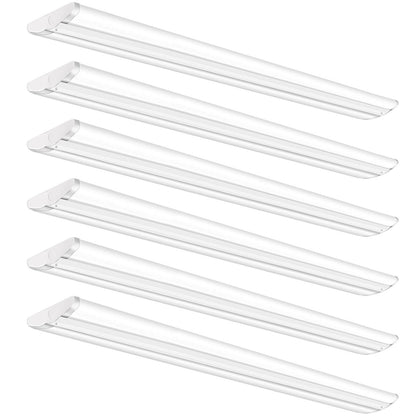 AntLux Ultra Slim 4FT LED Wraparound Light, 50W 4 Foot Shop Lights for Garage, No Glare, 5600LM, Compact Flush Mount Ceiling Fixtures for Kitchen Workshop, 6 Pack