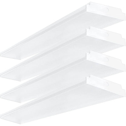 AntLux 4FT LED Flush Mount Ceiling Light, Prismatic Lens, 5 inch Width, 72W 8600 Lumens, 4000K, 4 Pack