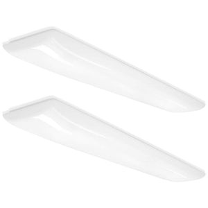 AntLux 4FT LED Flush Mount Puff Light, 60W, 6600LM, 4000K, Milky White Lens, No Glare, 2 Pack