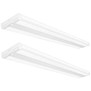 AntLux 4FT LED Light Fixtures, Wraparound LED Light, 50W/5500LM, 4000K Neutral White Light, Ultra Slim, Linkable, 2 Pack