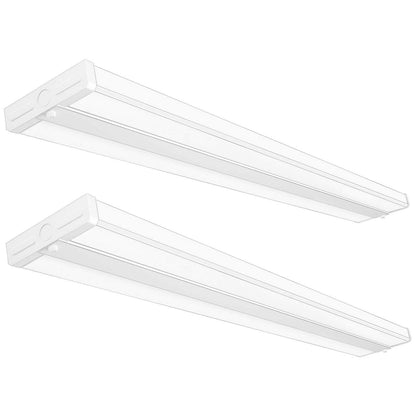 AntLux 4FT LED Light Fixtures, Wraparound LED Light, 50W/5500LM, 4000K Neutral White Light, Ultra Slim, Linkable, 2 Pack