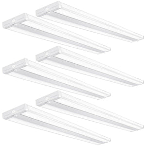 AntLux 4FT LED Light Fixtures, Wraparound LED Light, 50W/5500LM, 4000K Neutral White Light, Ultra Slim, Linkable, 6 Pack