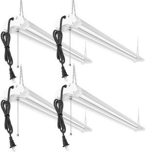 AntLux Linkable 4FT LED Shop Lights for Garage, 40W 4800LM, 5000K,  Plug and Play, No Spot Dot, with Pull Chain