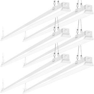 AntLux 8FT Linear LED Light Fixture, 110W 12200 Lumens 5000K, 120° Beam Angle, Linkable, Suspended/Recessed Mounted, 6 Pack