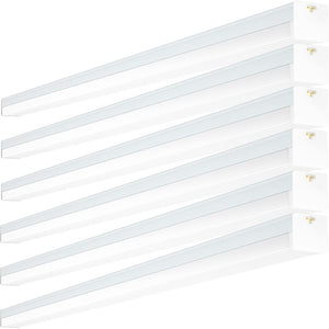 6 Pack AntLux Linkable 4FT LED Shop Light for Garage, 50W, 6000LM, 5000K Daylight White, 4 Foot Integrated Light Fixture for Workshop Workbench, Hanging and Flush Mount, Plug in with ON/OFF Switch