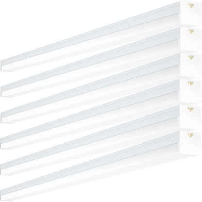 6 Pack AntLux Linkable 4FT LED Shop Light for Garage, 50W, 6000LM, 5000K Daylight White, 4 Foot Integrated Light Fixture for Workshop Workbench, Hanging and Flush Mount, Plug in with ON/OFF Switch