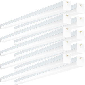 10 Pack AntLux Linkable 4FT LED Shop Light for Garage, 50W, 6000LM, 5000K Daylight White, 4 Foot Integrated Light Fixture for Workshop Workbench, Hanging and Flush Mount, Plug in with ON/OFF Switch