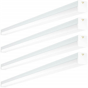 72W 4FT Linkable LED Shop Light for Garage, 8500LM, 5000K Daylight White, Hanging and Flush Mount, Plug in with ON/OFF Switch, 4 Pack