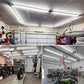72W 4FT Linkable LED Shop Light for Garage, 8500LM, 5000K Daylight White, Hanging and Flush Mount, Plug in with ON/OFF Switch, 4 Pack