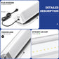 4FT Linkable LED Shop Light, 50W 6000LM, 5000K Daylight White, Hanging or Flush Mount, Triangle Lihting Fixture for Garage, Workshop