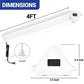 4FT Linkable LED Shop Light, 50W 6000LM, 5000K Daylight White, Hanging or Flush Mount, Triangle Lihting Fixture for Garage, Workshop