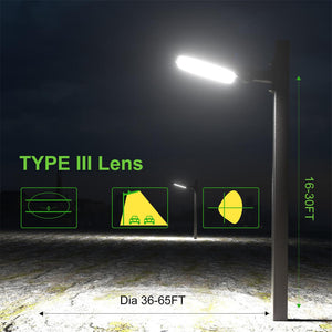 AntLux 150W LED Parking Lot Lights with Adjustable Arm Mount, 22500LM (150LM/W), 5000K, IP65 Waterproof - 4 Pack