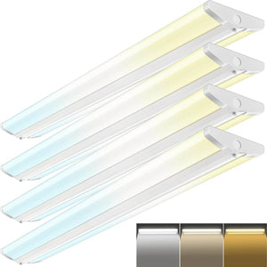 4FT Ultra Slim LED Wraparound Dimmable Light Fixtures, 30W/40W/50W, 3000K/4000K/5000K Dimmable, 4 Pack