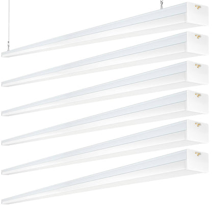 6 Pack AntLux 110W 8FT LED Shop Lights, Linkable 8 Foot Strip Light [6-lamp T8 Fluorescent Equiv.], 12000LM, 5000K, Compact 96” LED Ceiling Lights for Warehouse, Garage, Plug and Play