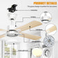 42'' LED Ceiling Fan Light, 30W, 220 - 2200 Lumen, 3000/4000/6500K Dimmable, with Remote Control, Timer Function, 1-6 Speed Adjustable