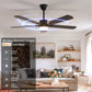 52'' 5 Blade LED Ceiling Fan Light, 30W, 220 - 2200 Lumen, 3000/4000/6500K Dimmable, with Remote Control, Timer Function, 1-6 Speed Adjustable