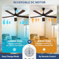 52'' 5 Blade LED Ceiling Fan Light, 30W, 220 - 2200 Lumen, 3000/4000/6500K Dimmable, with Remote Control, Timer Function, 1-6 Speed Adjustable