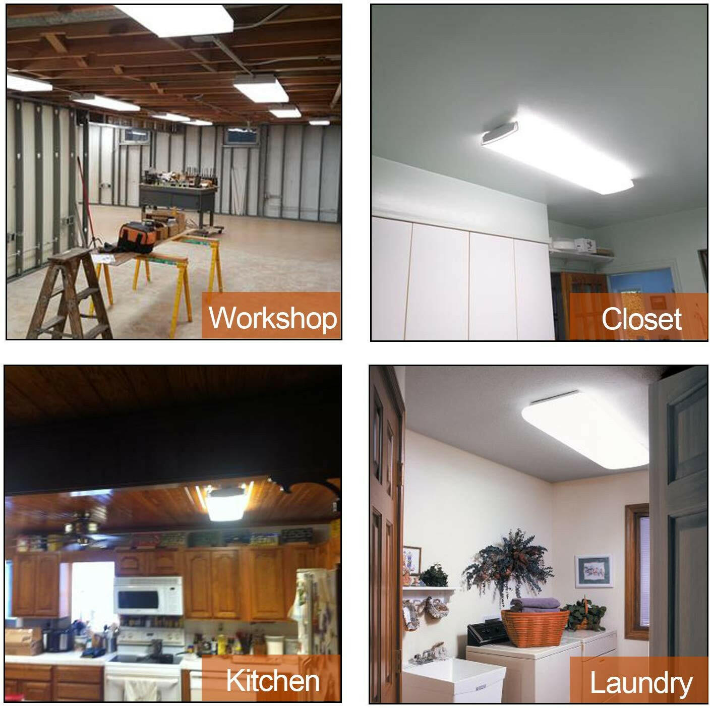 AntLux 2ft LED Shop Light 20W 2400LM 4000K Neutral White for Kitchen Laundry Workshop Closet 4 Pack