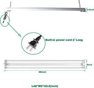 AntLux Linkable 4FT LED Shop Lights for Garage, 40W 4800LM, 5000K,  Plug and Play, No Spot Dot, with Pull Chain, 12 Pack