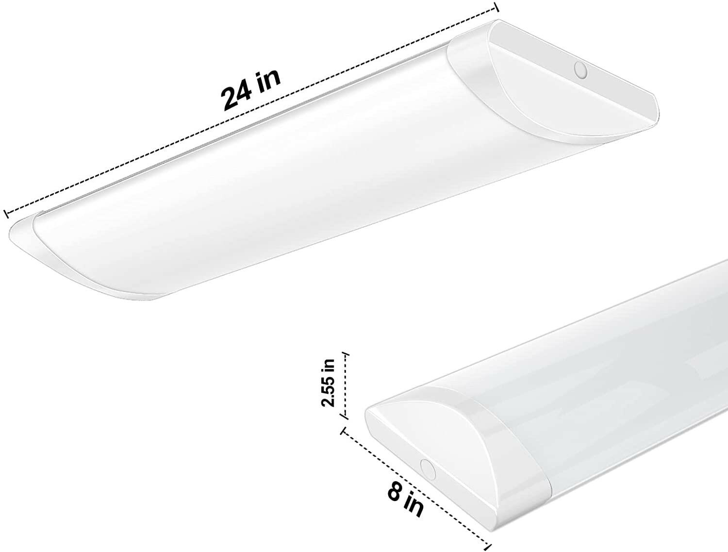 AntLux 2FT LED Wraparound Puff Lights, 20W/2400LM, 4000K, 2 Foot Kitchen LED Ceiling Lighting Fixtures, 24 Inch LED Linear Flush Mount Light for Laundry Closet Garage, Fluorescent Tube Replacement