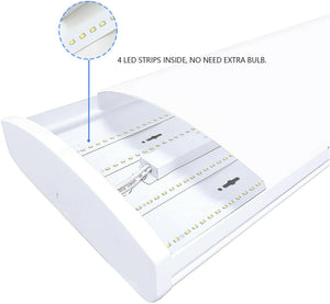AntLux Commercial LED Wraparound Light Fixture, 4FT, 72W 8500 Lumens 4000K, 4 Pack