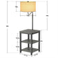 AntLux Floor Lamp with Table - With Power Outlet & USB Port, for Living Room, Bedroom, Gray, 2 Pack