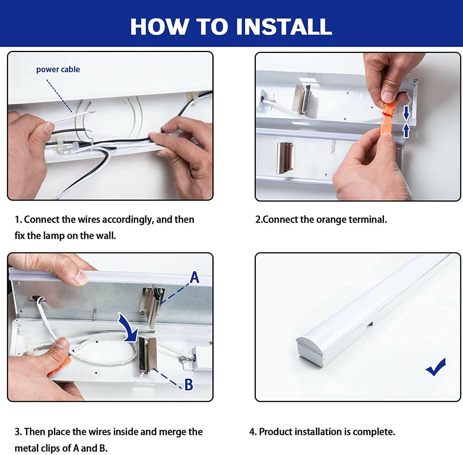 AntLux 8FT LED Shop Light Linear Linkable 110W 12000 Lumens 5000K Fluorescent tube Replacement 4 Pack