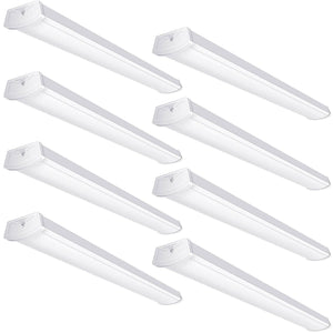 AntLux 4FT LED Wraparound Light Linkable Shop Lights for Garage, 40W 4400 Lumens, 4000K, 4 foot Integrated Wrap Around Linear Puff Office Ceiling Lighting Fixture, Fluorescent Tube Replacement, 8 Pack
