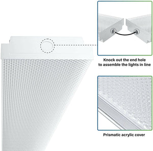 AntLux 4ft LED Garage Shop Lights, 50W, 5500 Lumens, 4000K Neutral White, 128W Fluorescent Equivalent, 4 Pack