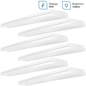 AntLux 60W LED Wraparound Office Light 4FT, 7200 Lumens, 4000K, 4 Foot Flush Mount LED Shop Lights, Wrap Around Ceiling Lighting Fixtures for Garage Workshop, Fluorescent Tube Replacement, 6 Pack