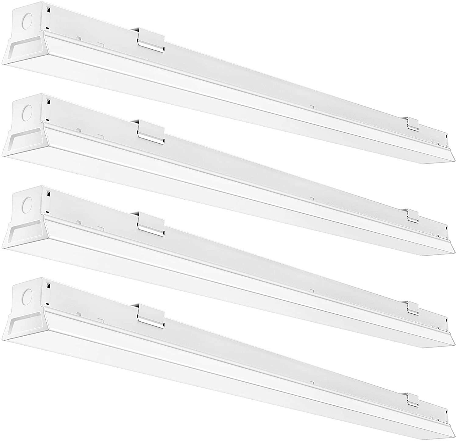 AntLux 4FT LED Strip Lights 50W LED Shop Lights, 1-10V Dimmable, 5500LM, 4000K, 4 Foot Integrated Linear LED Ceiling Light Fixtures for Garage Workshop Basement, Fluorescent Tube Replacement, 4 Pack