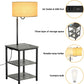 AntLux Floor Lamp with Table - With Power Outlet & USB Port, for Living Room, Bedroom, Gray, 2 Pack