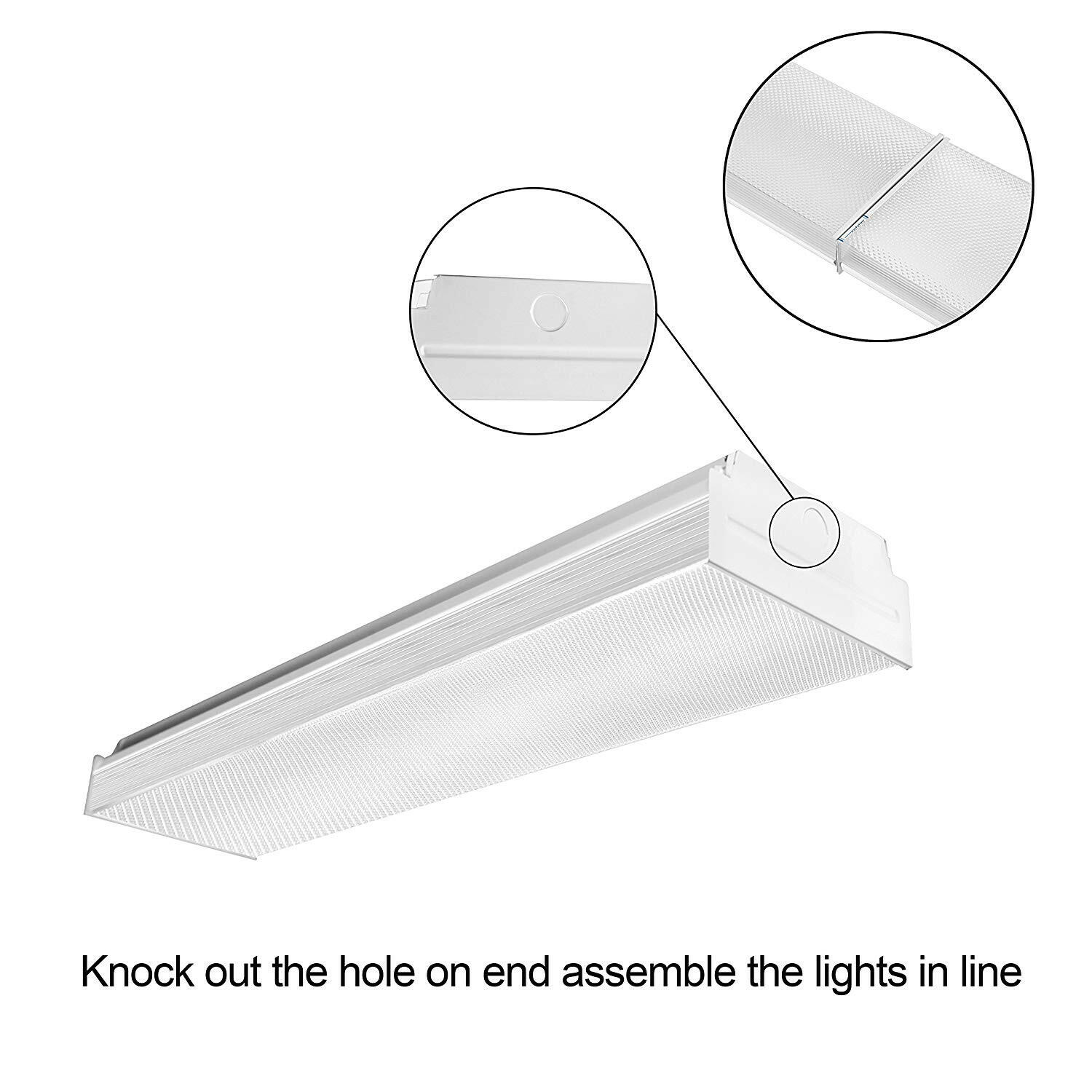 AntLux 2ft LED Wraparound Light Fixture Flush Mount LED Garage Lights 20W 2400LM 4000K Neutral White Light Linkable Design 4