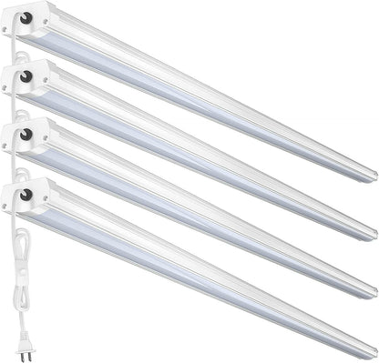 AntLux 8FT LED Shop Lights for Garage 8 Foot Linear Strip Light, 72W 8000LM, 5000K, Workshop Warehouse Ceiling Lighting Fixtures with on/off Switch, Plug In, 8’ Fluorescent Tube Replacement, 4 Pack