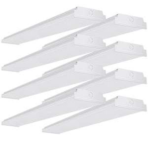 AntLux 4ft LED Garage Shop Lights LED Wraparound Light Fixture, 50W 5500LM, 4000K Neutral White, Integrated Low Profile Linear Flush Mount Ceiling Lighting, 128W Fluorescent Tube Replacement, 8 Pack