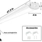AntLux LED Vapor Tight Light Fixture, 4FT, 50W 5000 Lumens (120W Eq.), 5000K, IP66 Waterproof, Plug & Play, US Plug, 8 Pack