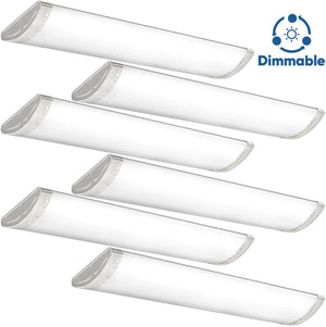 AntLux 4FT LED Flush Mount Dimmable Kitchen Light 50W, 5500 Lumens, 4000K Neutral White, 48 Inch Integrated LED Linear Ceiling Light Fixture for Kitchen, Laundry Room, Fluorescent Replacement, 6 Pack