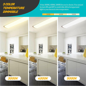 AntLux 4FT LED Ceiling Light Fixtures 50W 5500lm, 3000K/4000K/5000K 3 Color Temperature Dimmable, 4 Pack
