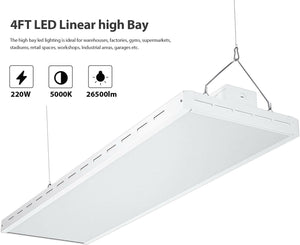 AntLux 4FT Integrated LED Light Fixtures, 220W (800W Equiv.) 26500lm, 5000K, High Bay Light for Warehouse, Garage