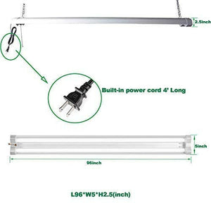 AntLux 8FT LED Shop Light for Garage, 72W 8000LM, 5000K, Plug in,  Hanging Lighting with ON/Off Pull Chain