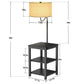 AntLux Floor Lamp with Table - With Power Outlet & USB Port, LED Floor Lamp for Living Room, Bedroom, Black